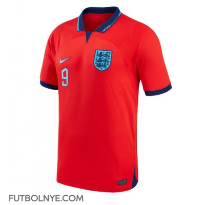 Camiseta Inglaterra Harry Kane #9 Visitante Equipación Mundial 2022 manga corta